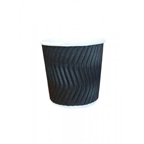 Стакан бумажный гофрированный Чёрный 110 мл (20)