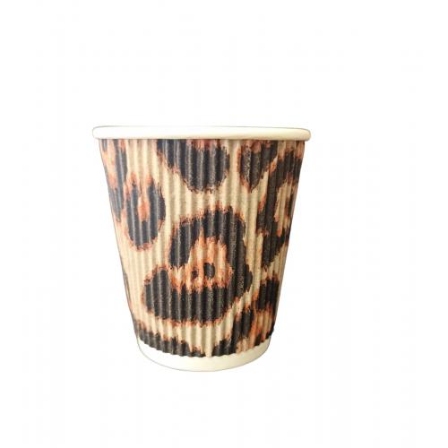 Стакан бумажный гофрированый Леопард 180 мл (30)