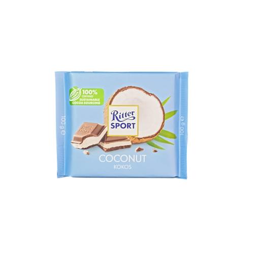 Шоколад Ritter Sport молочный с кокосовой кремовой начинкой 100 г