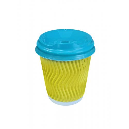 Стакан бумажный гофрованный Жёлтый 175 мл (20)