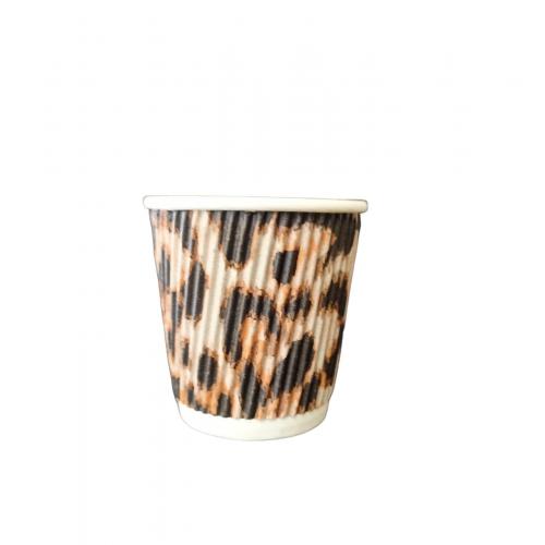 Стакан бумажный гофрированый Леопард 110 мл (30)