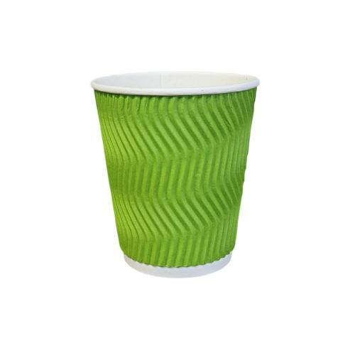 Стакан бумажный гофрированый Зелёный 300 мл (20)