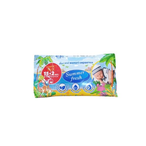 Влажные салфетки Summer fresh 15 шт