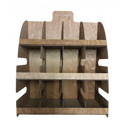 Полочка под чай и лимонад Johnny Teacher на 12 отсеков Венге