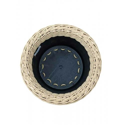 Кашпо из ротанга для цветов 20 л выпуклое Индийское дерево