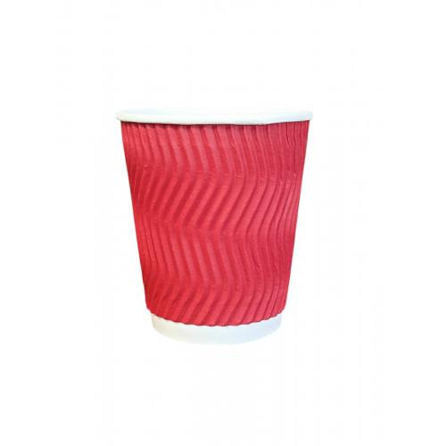 Стакан бумажный гофрированный Красный 175 мл (20)