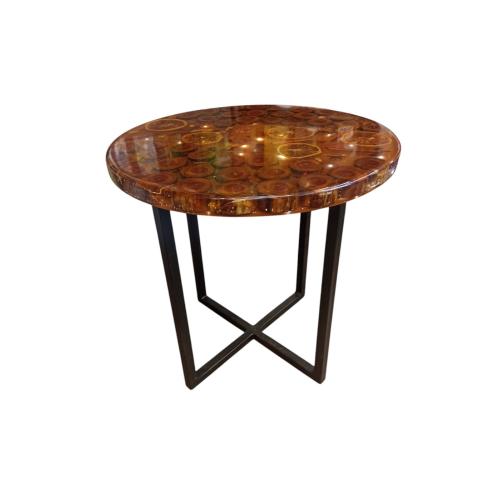 Столик журнальный из эпоксидной смолы с подсветкой D-500. H-450