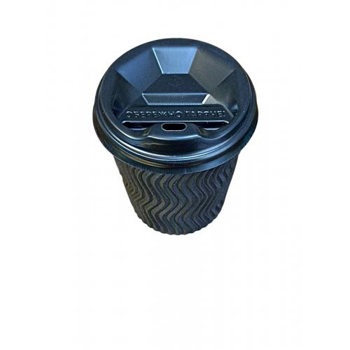 Стакан бумажный гофрированный Чёрный 250 мл (20)