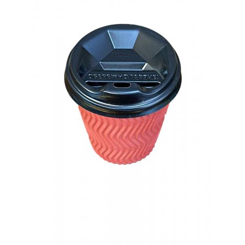 Стакан бумажный гофрированный Красный 250 мл (20)