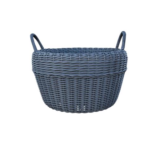 Кашпо из ротанга дровница 65 л с двумя ручками Графит