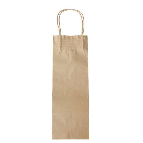 Пакет бумажный Крафт с ручкой (под бутылку вина) 120*350*90 (25)