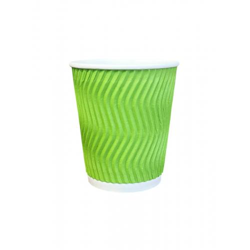 Стакан бумажный гофрированный Зелёный 175 мл (20)