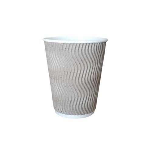 Стакан бумажный гофрированный Бурый 400 мл (15)*30