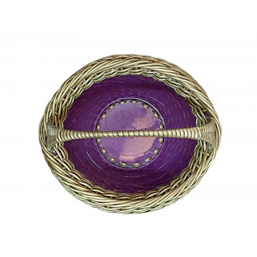 Кашпо из ротанга для цветов 9 л с ручкой Бронза