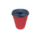 Стакан бумажный гофрированный Красный 340 мл (20)