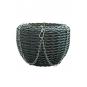 Купить Кашпо из ротанга для цветов 12 л выпуклое с цепком и карабином Графит в интернет-магазине «Файна Кава»