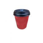 Стакан бумажный гофрированный Красный 250 мл (20)