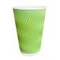 Придбати Стакан паперовий гофрований Зелений 500 мл (15) в интернет-магазине «Файна Кава»