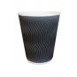 Купить Стакан бумажный гофрированный Чёрний 400 мл (15) в интернет-магазине «Файна Кава»