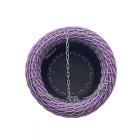 Кашпо из ротанга для цветов 12 л выпуклое с цепком и карабином Сирень