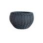 Купить Кашпо из ротанга для цветов 12 л выпуклое графит в интернет-магазине «Файна Кава»
