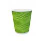 Купить Стакан бумажный гофрированый Зелёный 300 мл (20) в интернет-магазине «Файна Кава»