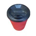 Стакан бумажный гофраванный Красный 500 мл (15)