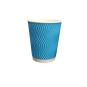 Придбати Стакан паперовий гофрований U 300 мл Блакитний (30) в интернет-магазине «Файна Кава»