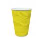 Стакан бумажный гофрированный Жёлтый 340 мл (20)