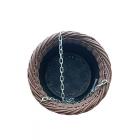 Кашпо из ротанга для цветов 12 л с цепком и карабином Тёмное дерево