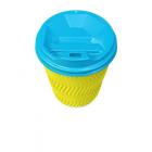 Стакан бумажный гофрований Жёлтый 300 мл (20)