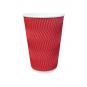 Купить Стакан бумажный гофрированный Красный 340 мл (20) в интернет-магазине «Файна Кава»