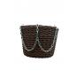 Купить Кашпо из ротанга для цветов 12 л с цепком и карабином Тёмное дерево в интернет-магазине «Файна Кава»