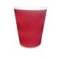 Купить Стакан бумажный гофрированный Красный 400 мл (15) в интернет-магазине «Файна Кава»